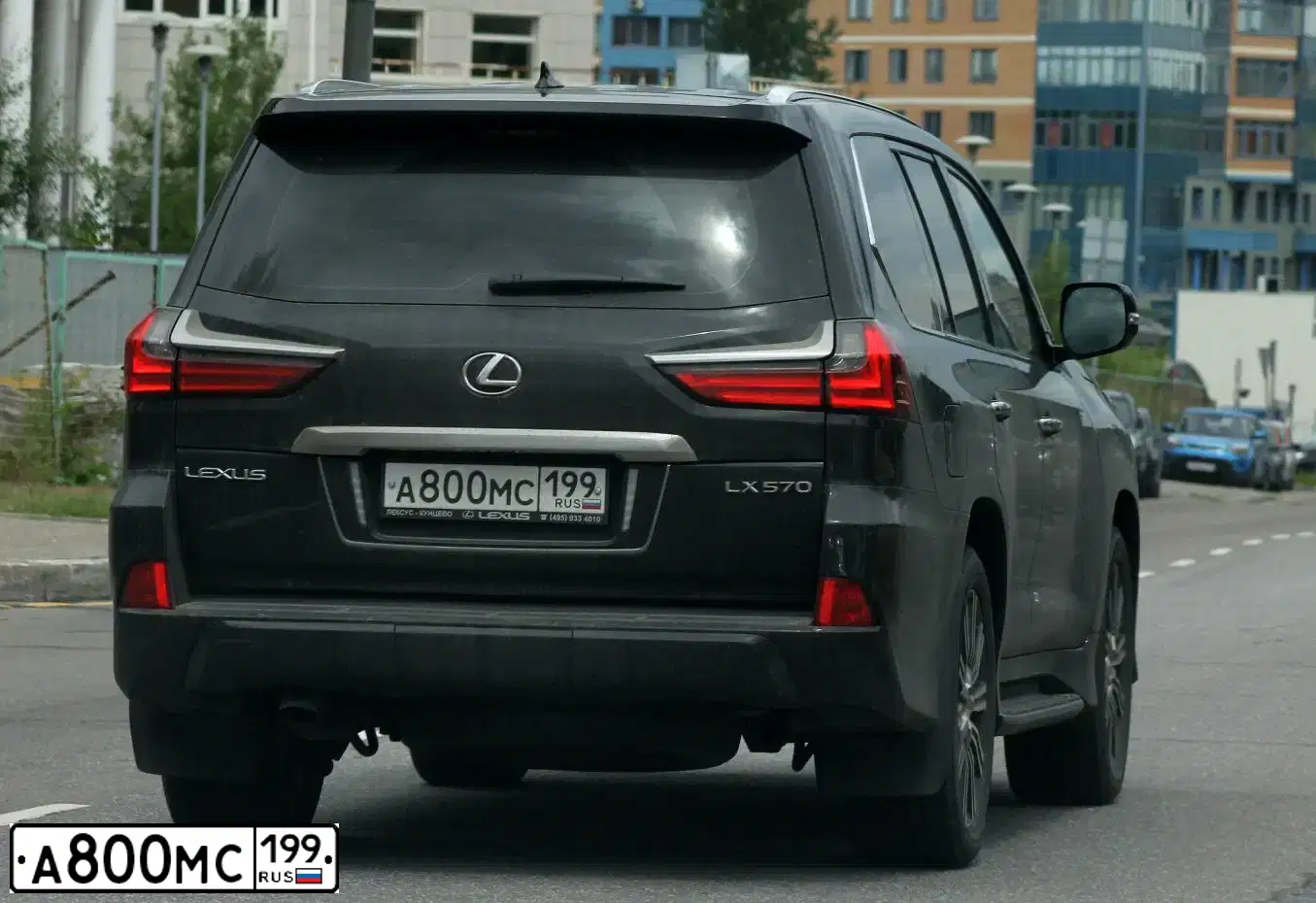 Фото автомобиля LEXUS LX, 2019 — госномер А800МС199. Цвет: ЧЕРНЫЙ