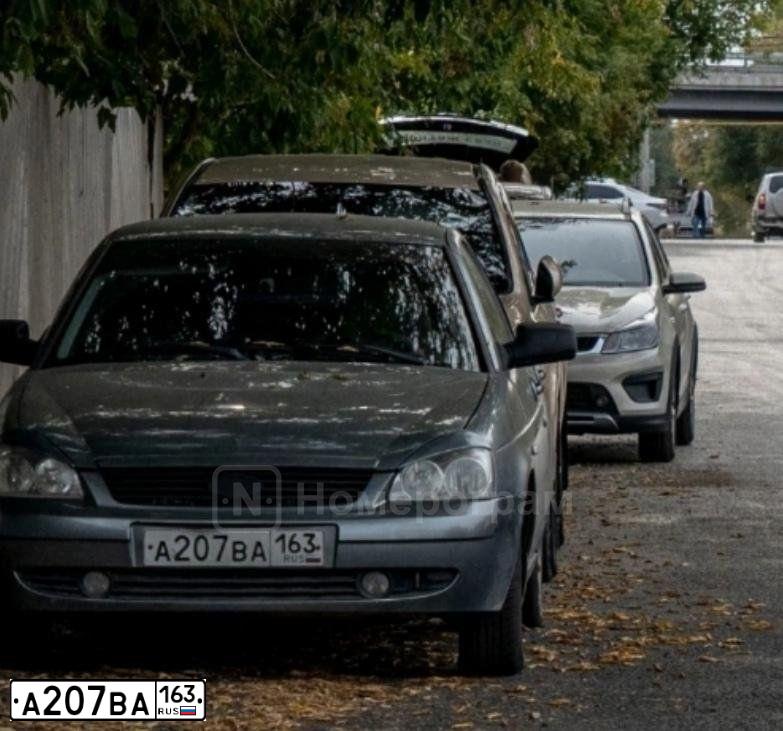 Фото автомобиля LADA 2172 PRIORA, 2008 — госномер А207ВА163. Цвет: средний серо-зеленый металлик