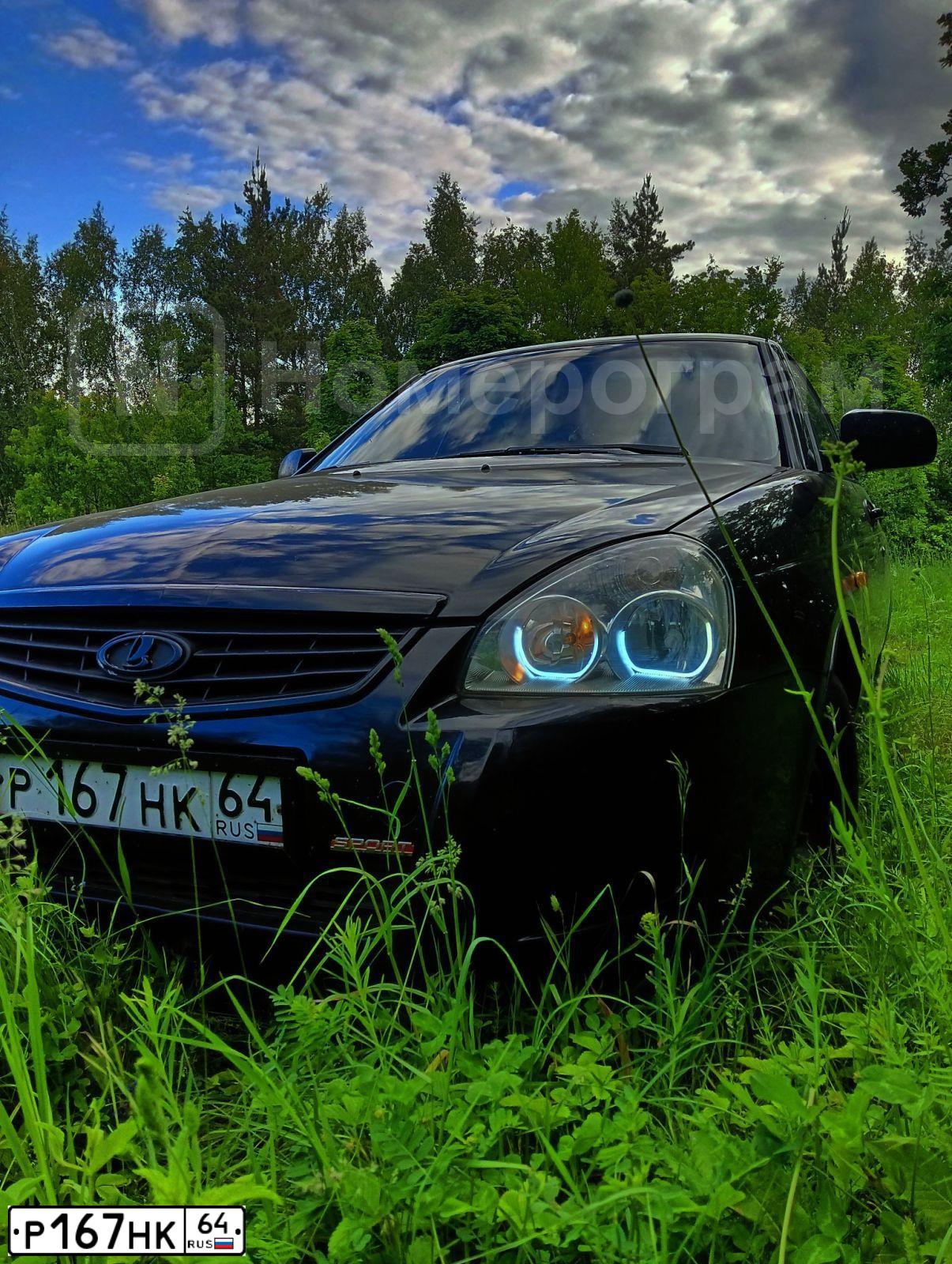 Фото автомобиля LADA 2170 PRIORA, 2009 — госномер Р167НК64. Цвет: СИНЕ-ЧЕРНЫЙ