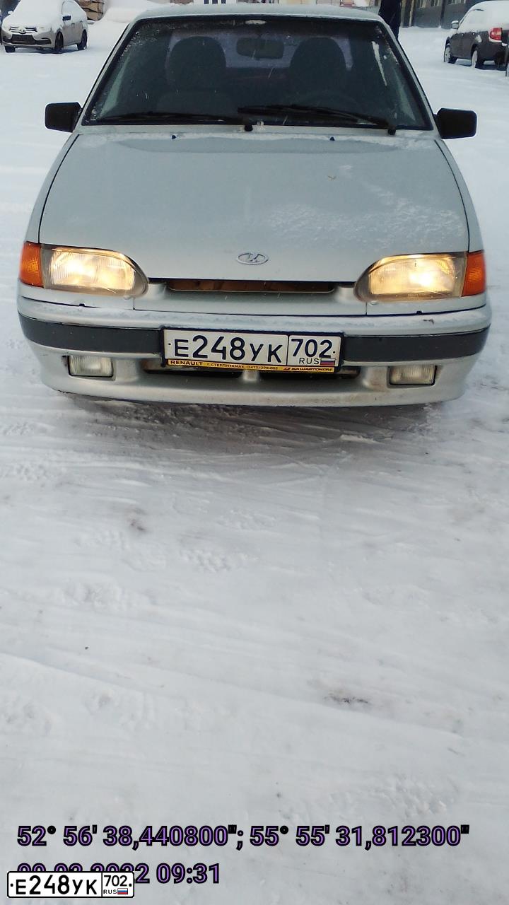 Фото автомобиля LADA 2115 SAMARA, 2005 — госномер У435ТХ02. Цвет: МОЛОЧНО-БЕЛЫЙ СЕРЕБРИСТЫЙ