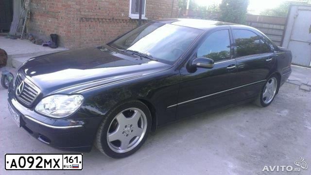 Фото автомобиля MERCEDES S-KLASSE, 1999 — госномер А092МХ161. Цвет: ЧЕРНЫЙ
