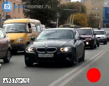 Фото автомобиля BMW 318, 2008 — госномер А937ОР62. Цвет: ЧЕРНЫЙ