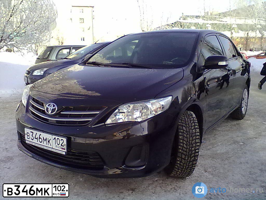 Фото автомобиля TOYOTA COROLLA, 2010 — госномер У284УО102. Цвет: ЧЕРНЫЙ