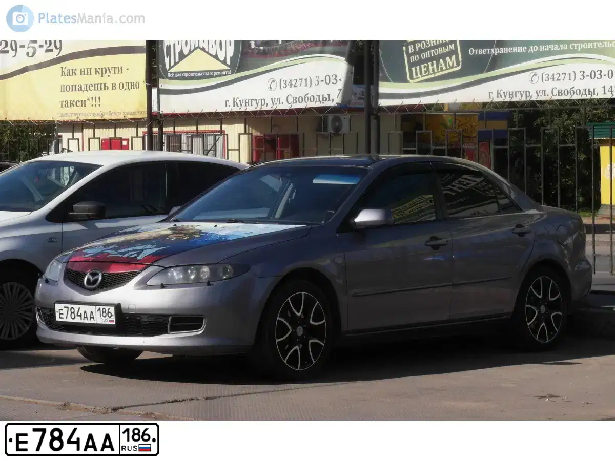 Фото автомобиля MAZDA 6, 2006 — госномер К533СР186. Цвет: Серый