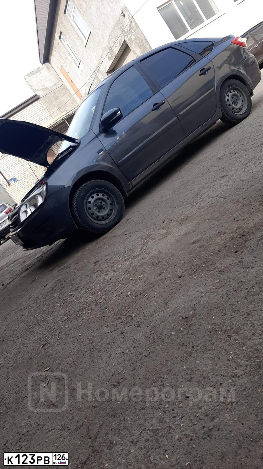 Фото автомобиля LADA 2191 GRANTA, 2016 — госномер К123РВ126. Цвет: СЕРЫЙ