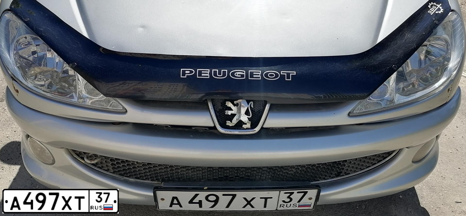 Фото автомобиля PEUGEOT 206, 2005 — госномер А497ХТ37. Цвет: СЕРЕБРИСТЫЙ
