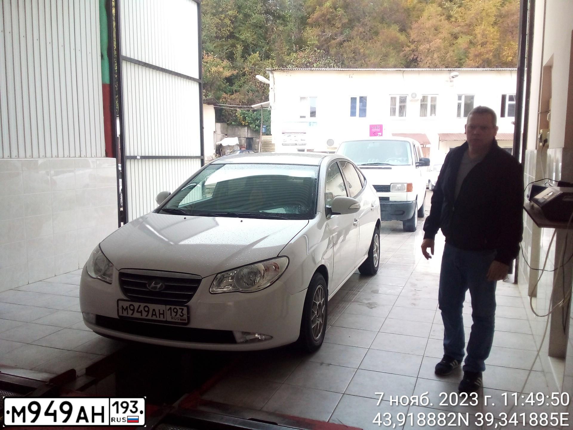 Фото автомобиля HYUNDAI ELANTRA, 2010 — госномер Р226АА123. Цвет: Белый