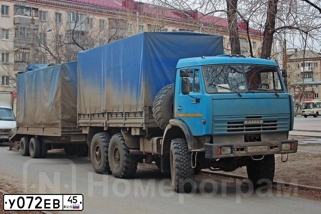 Фото автомобиля KAMAZ 43114 /6X6/, 2007 — госномер У072ЕВ45. Цвет: синий