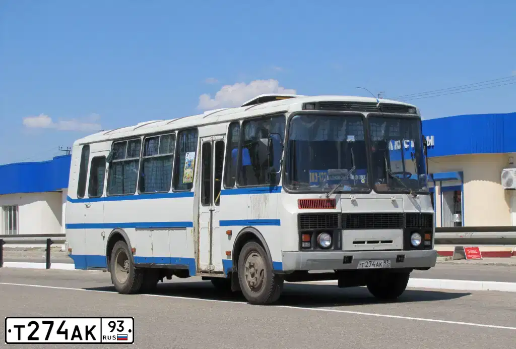 Фото автомобиля PAZ 4234, 2006 — госномер Т274АК93. Цвет: БЕЛЫЙ