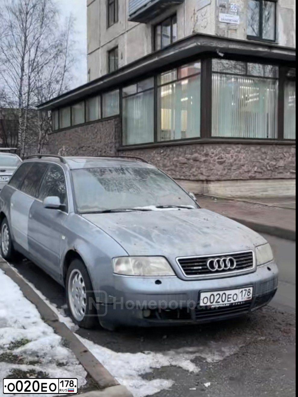 Фото автомобиля AUDI A6, 1999 — госномер О020ЕО178. Цвет: СЕРЫЙ