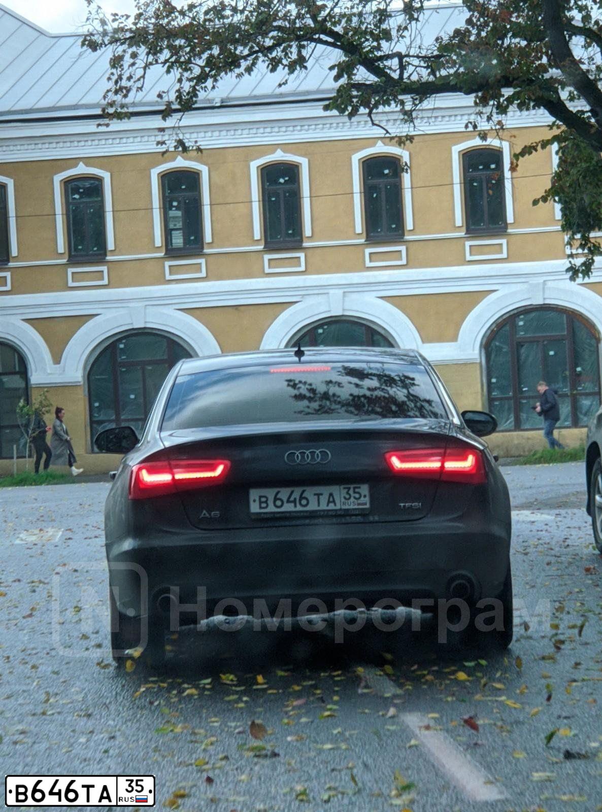 Фото автомобиля AUDI A6, 2012 — госномер В646ТА35. Цвет: ЧЕРНЫЙ