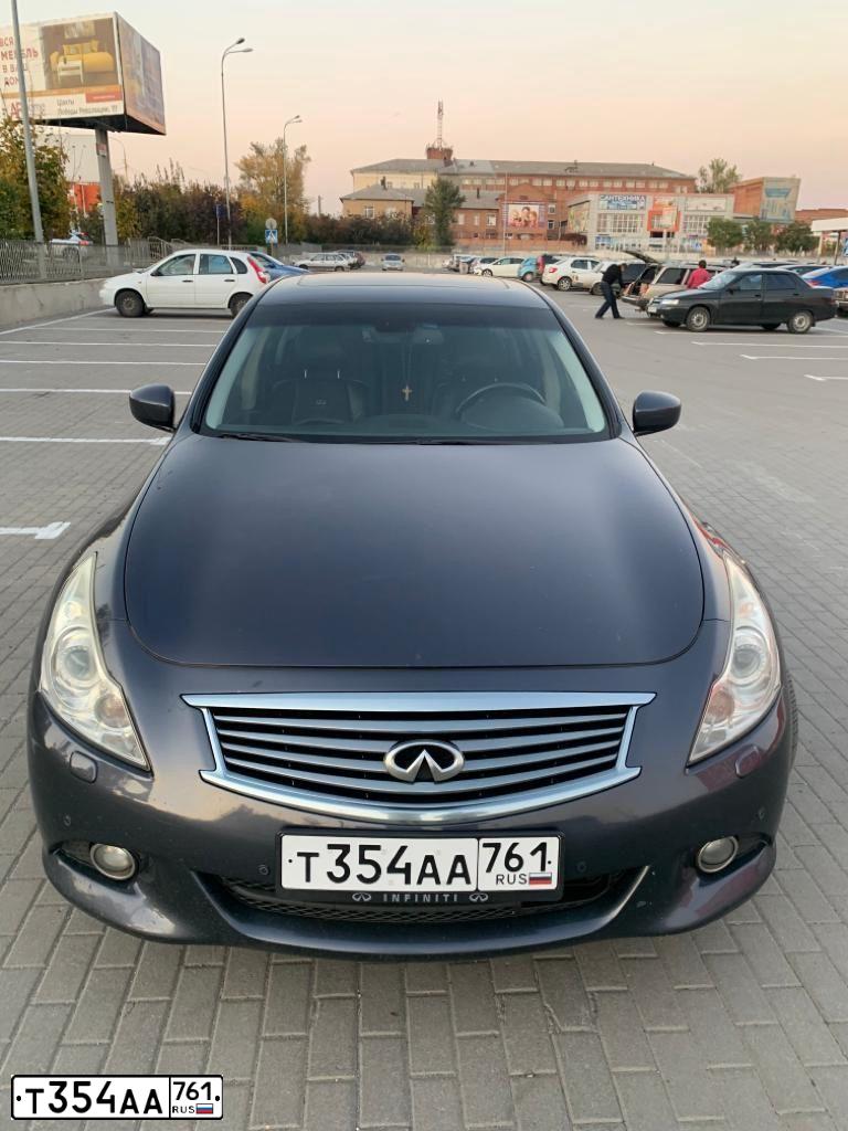 Фото автомобиля INFINITI G, 2010 — госномер Е696ЕЕ61. Цвет: СЕРЫЙ ТЕМНЫЙ