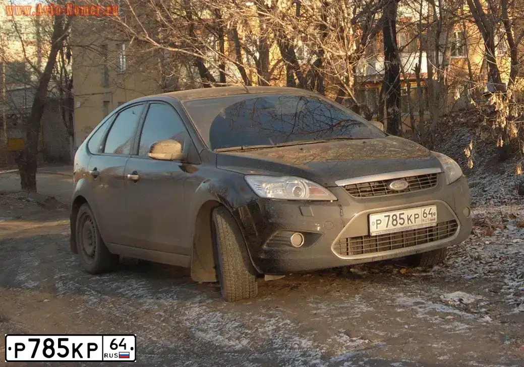 Фото автомобиля FORD FOCUS, 2008 — госномер К636КН164. Цвет: ЧЕРНЫЙ