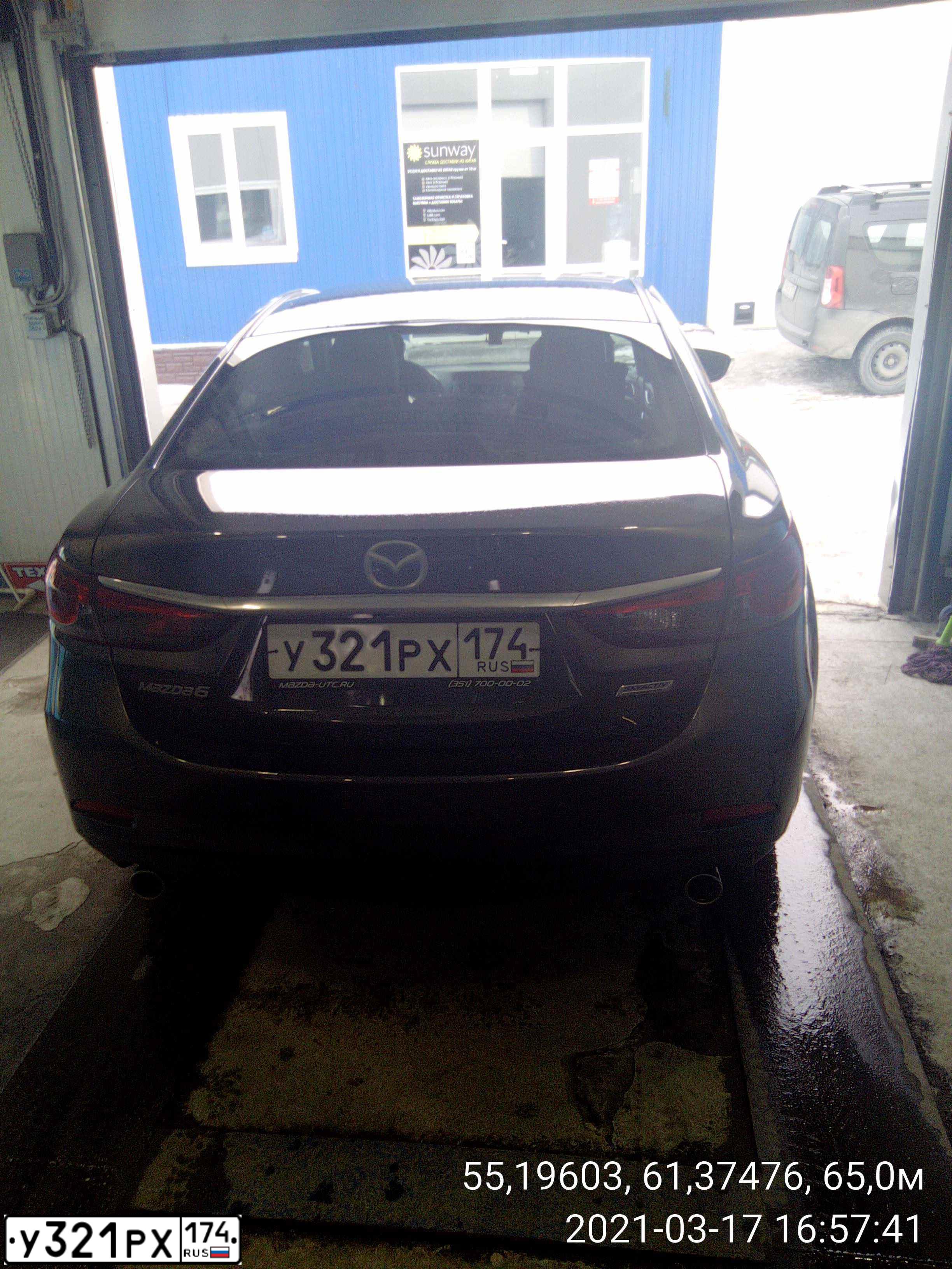 Фото автомобиля MAZDA 6, 2013 — госномер У321РХ174. Цвет: ТЕМНО-СЕРЫЙ