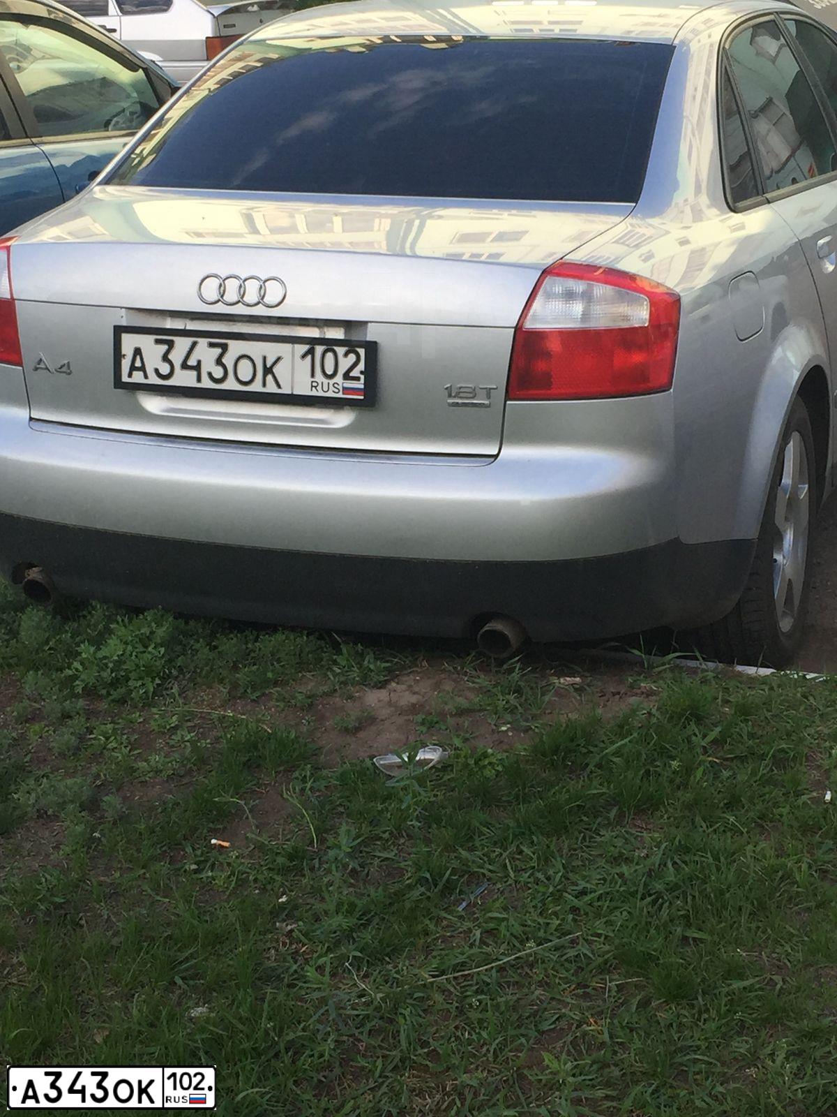 Фото автомобиля AUDI A4, 2002 — госномер А343ОК102. Цвет: БЕЛЫЙ (СЕРЕБРИСТЫЙ)