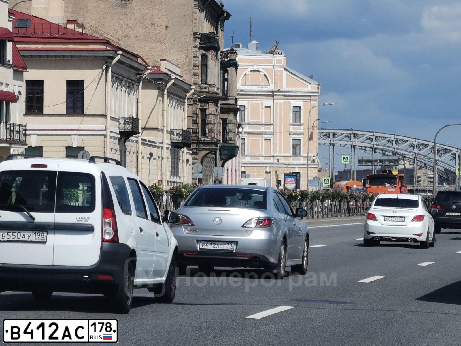 Фото автомобиля MAZDA A 6, 2010 — госномер В412АС178. Цвет: СЕРЕБРИСТЫЙ