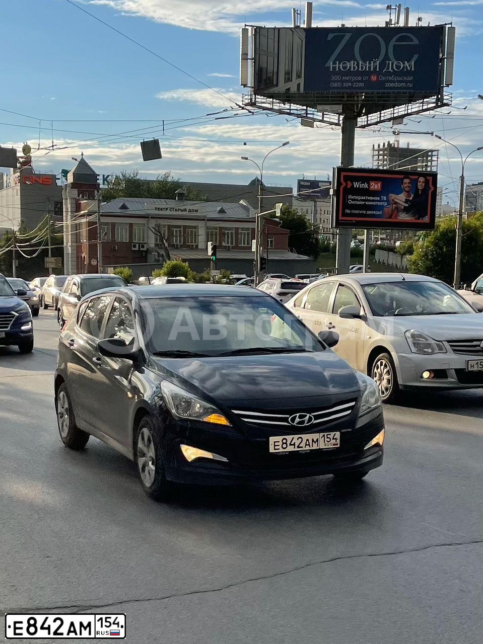 Фото автомобиля HYUNDAI SOLARIS, 2014 — госномер Н331РВ142. Цвет: ЧЕРНЫЙ