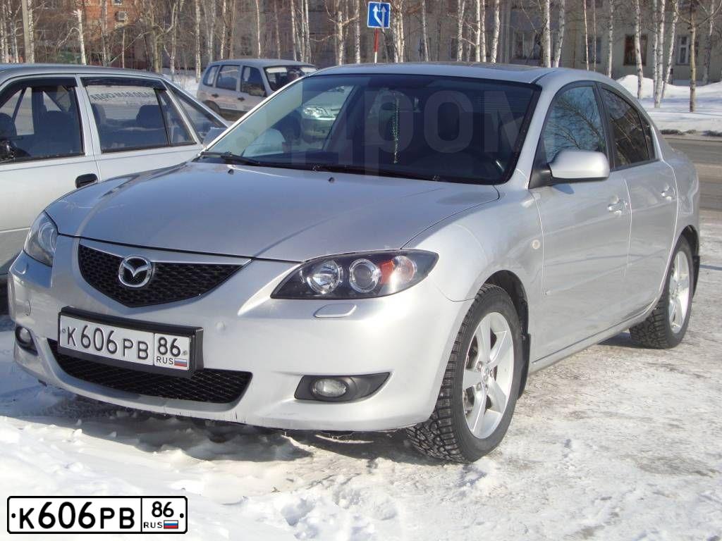 Фото автомобиля MAZDA 3, 2005 — госномер К606РВ86. Цвет: СЕРЫЙ