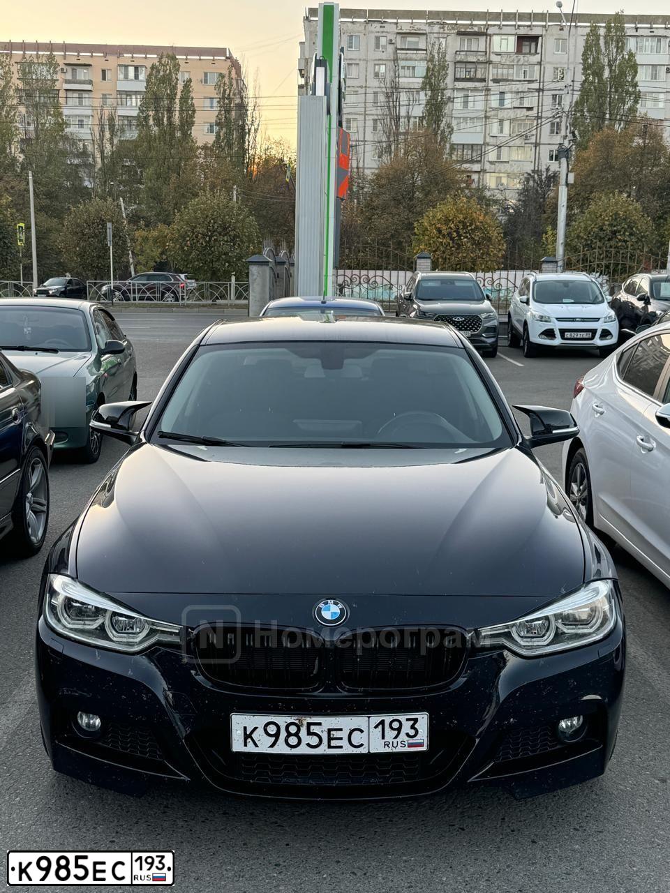 Фото автомобиля BMW SERIE 3, 2016 — госномер К985ЕС193. Цвет: ЧЕРНЫЙ