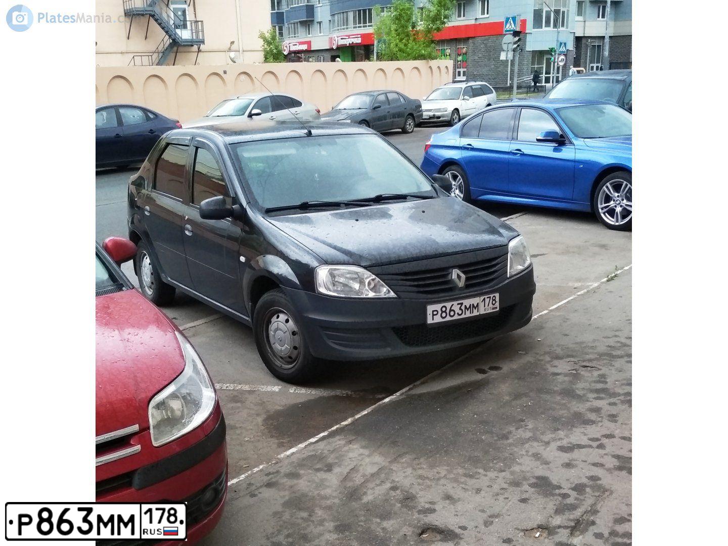 Фото автомобиля RENAULT LOGAN, 2013 — госномер О169ВК29. Цвет: ЧЕРНЫЙ