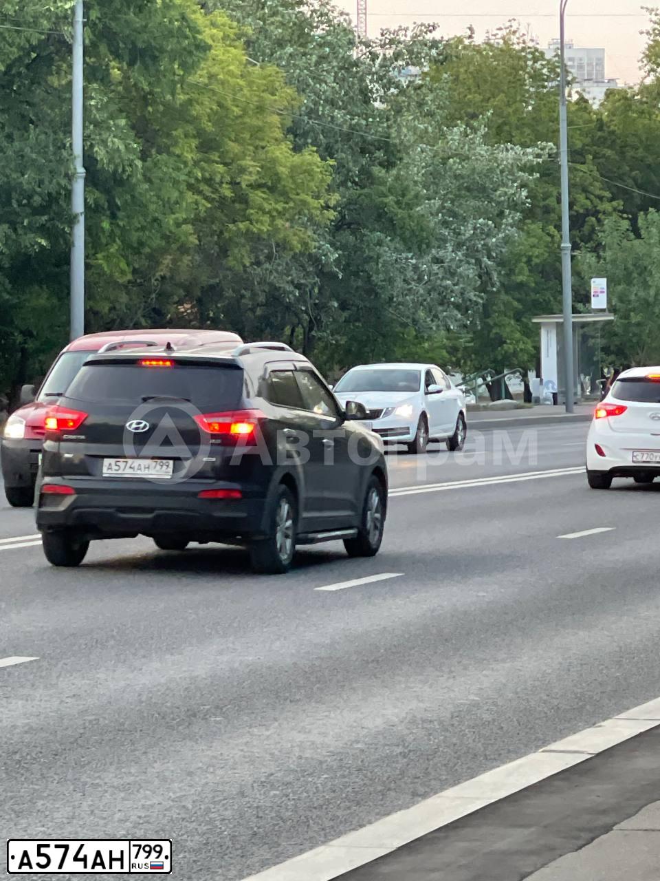 Фото автомобиля HYUNDAI CRETA, 2017 — госномер А574АН799. Цвет: ЧЕРНЫЙ