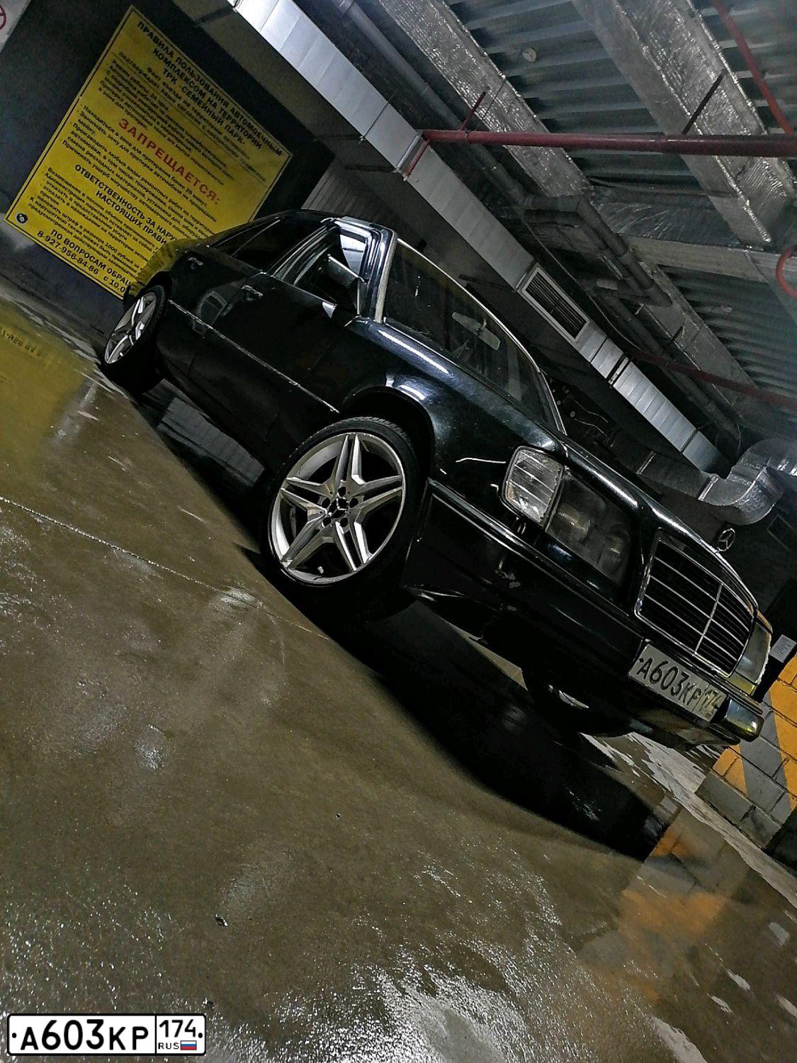Фото автомобиля MERCEDES E-KLASSE, 1989 — госномер А603КР174. Цвет: ЧЕРНЫЙ