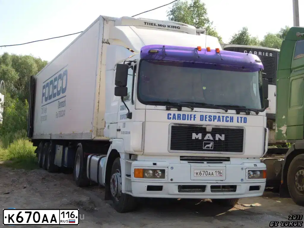 Фото автомобиля MAN UNSPECIFIED, 1998 — госномер К670АА116. Цвет: БЕЛЫЙ