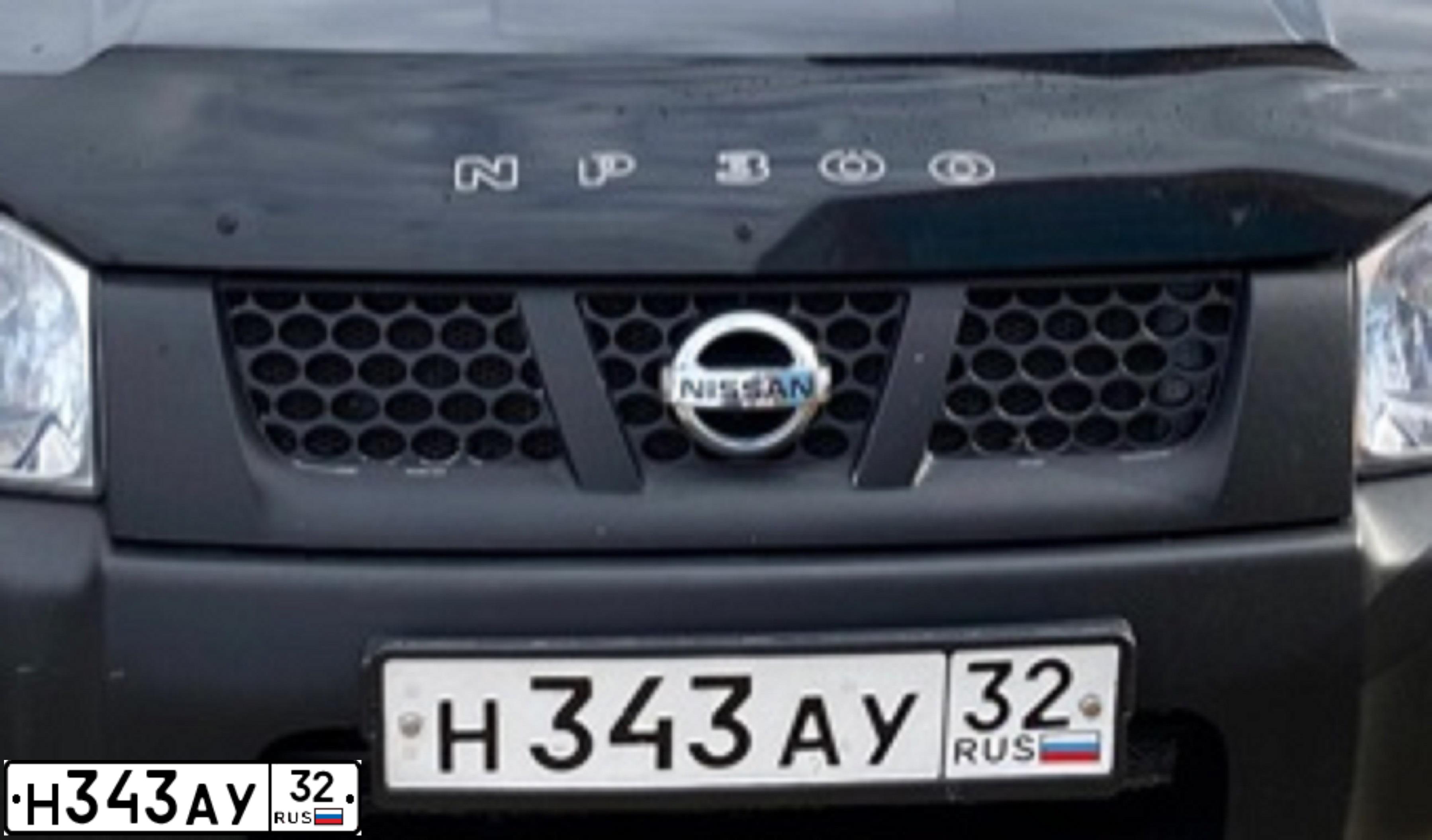 Фото автомобиля NISSAN NP 300, 2008 — госномер Н343АУ32. Цвет: ЧЕРНЫЙ