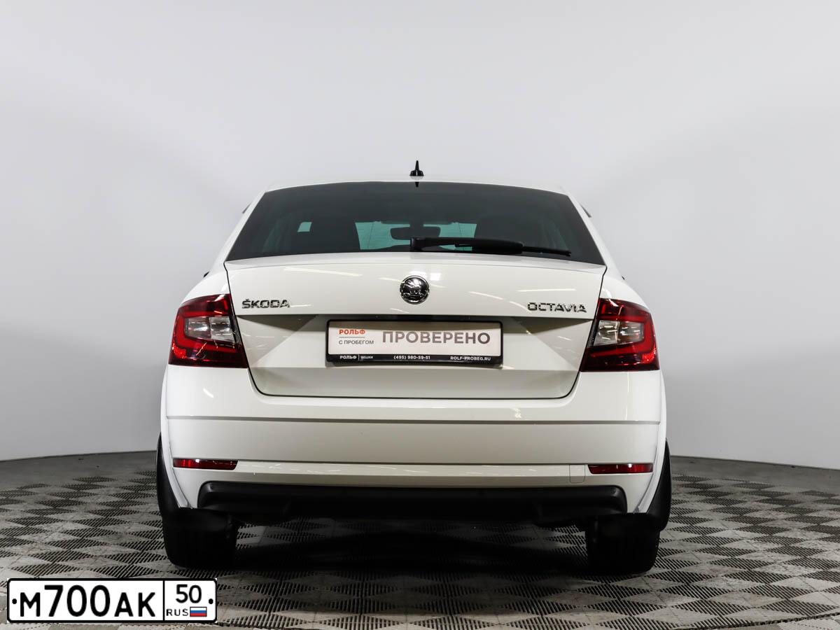 Фото автомобиля SKODA OCTAVIA, 2019 — госномер О196ТР46. Цвет: Белый