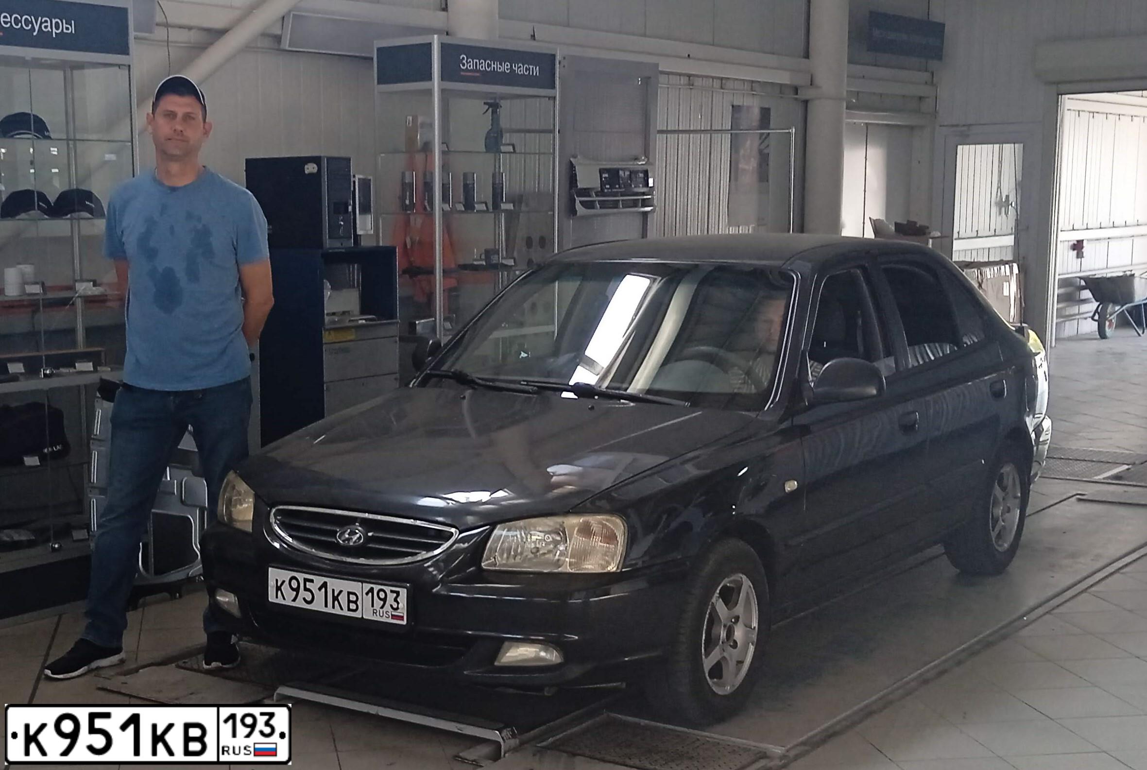 Фото автомобиля TAGAZ ACCENT, 2008 — госномер К951КВ193. Цвет: ЧЕРНЫЙ