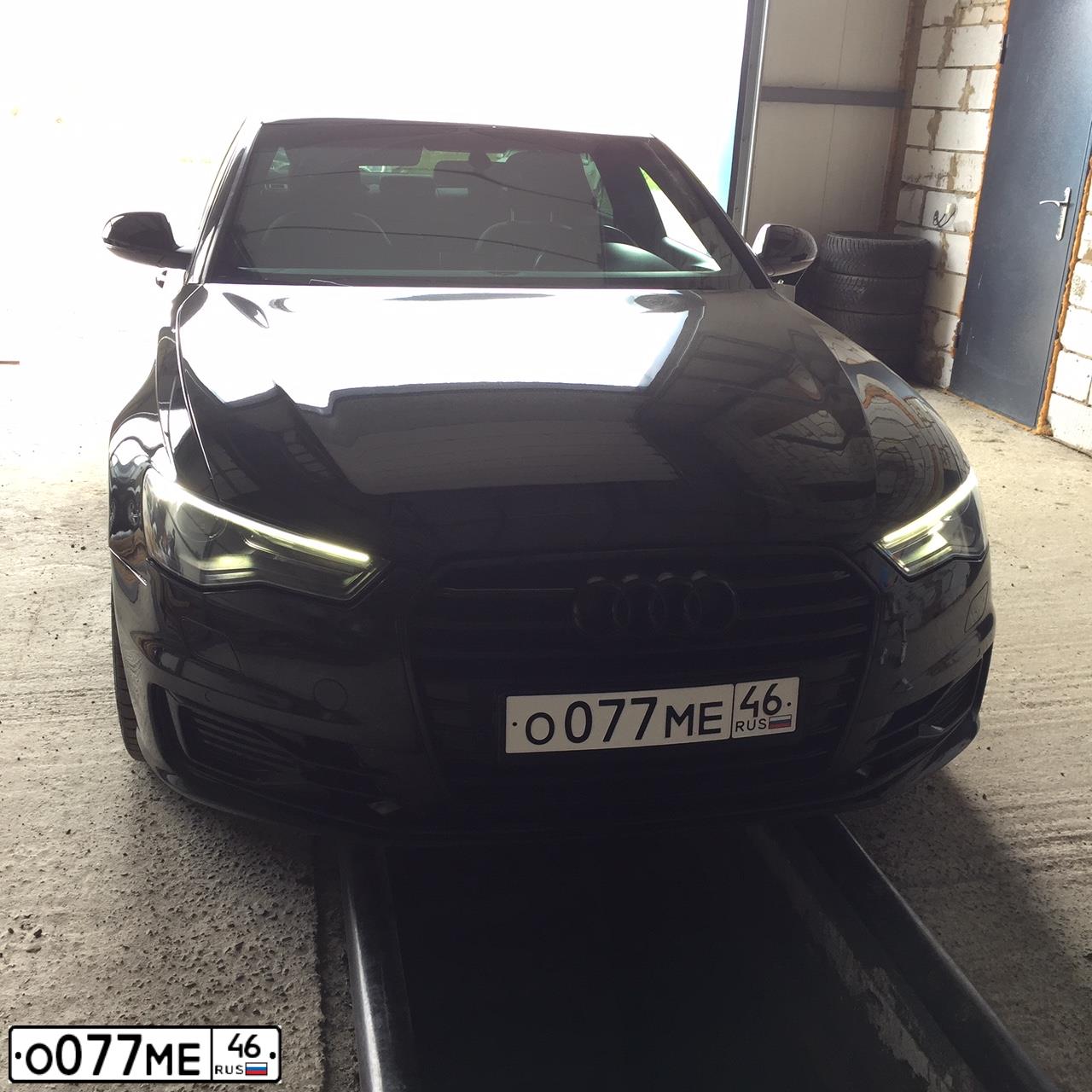 Фото автомобиля AUDI A6, 2015 — госномер М224ВА57. Цвет: ЧЕРНЫЙ