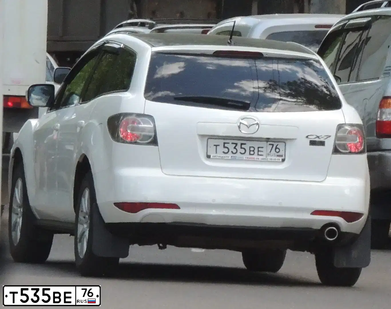 Фото автомобиля MAZDA CX-7, 2011 — госномер С236КО76. Цвет: БЕЛЫЙ