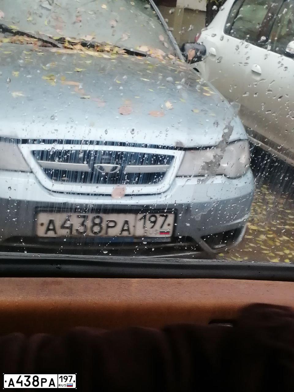 Фото автомобиля DAEWOO NEXIA, 2011 — госномер А438РА197. Цвет: СЕРЫЙ СВЕТЛЫЙ