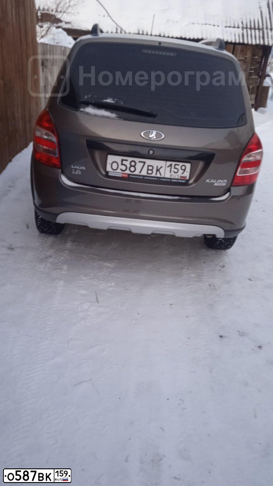 Фото автомобиля LADA 2194 KALINA, 2017 — госномер О587ВК159. Цвет: Золотисто-коричневый