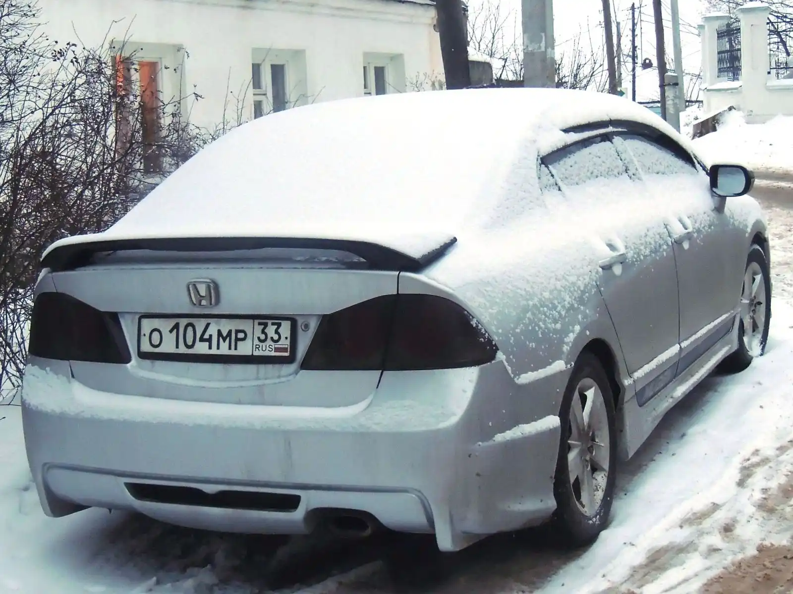 Фото автомобиля HONDA CIVIC, 2007 — госномер О638СТ152. Цвет: Серебристый