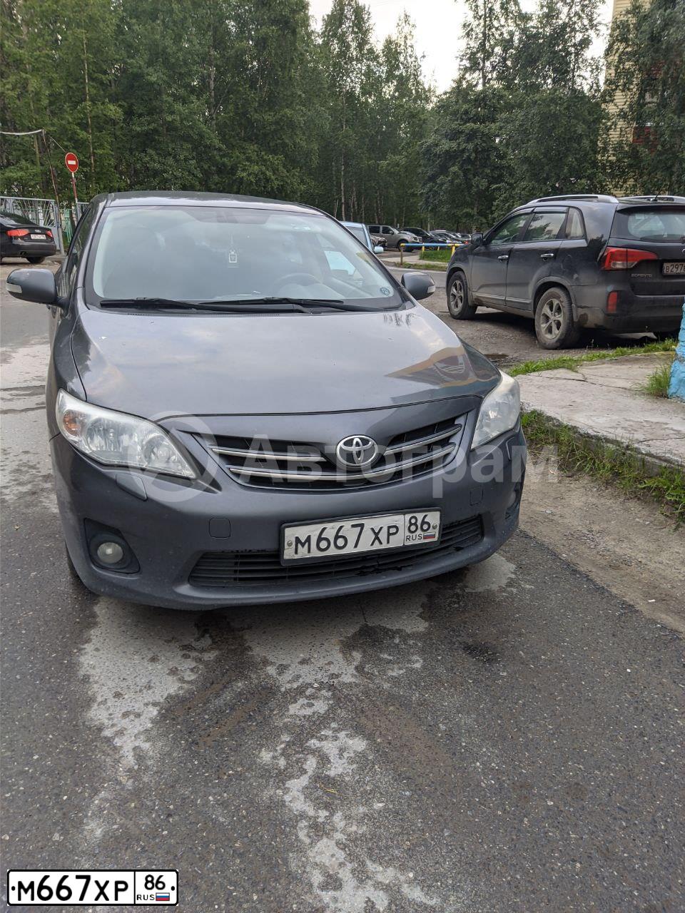 Фото автомобиля TOYOTA COROLLA, 2012 — госномер М667ХР86. Цвет: СЕРЫЙ