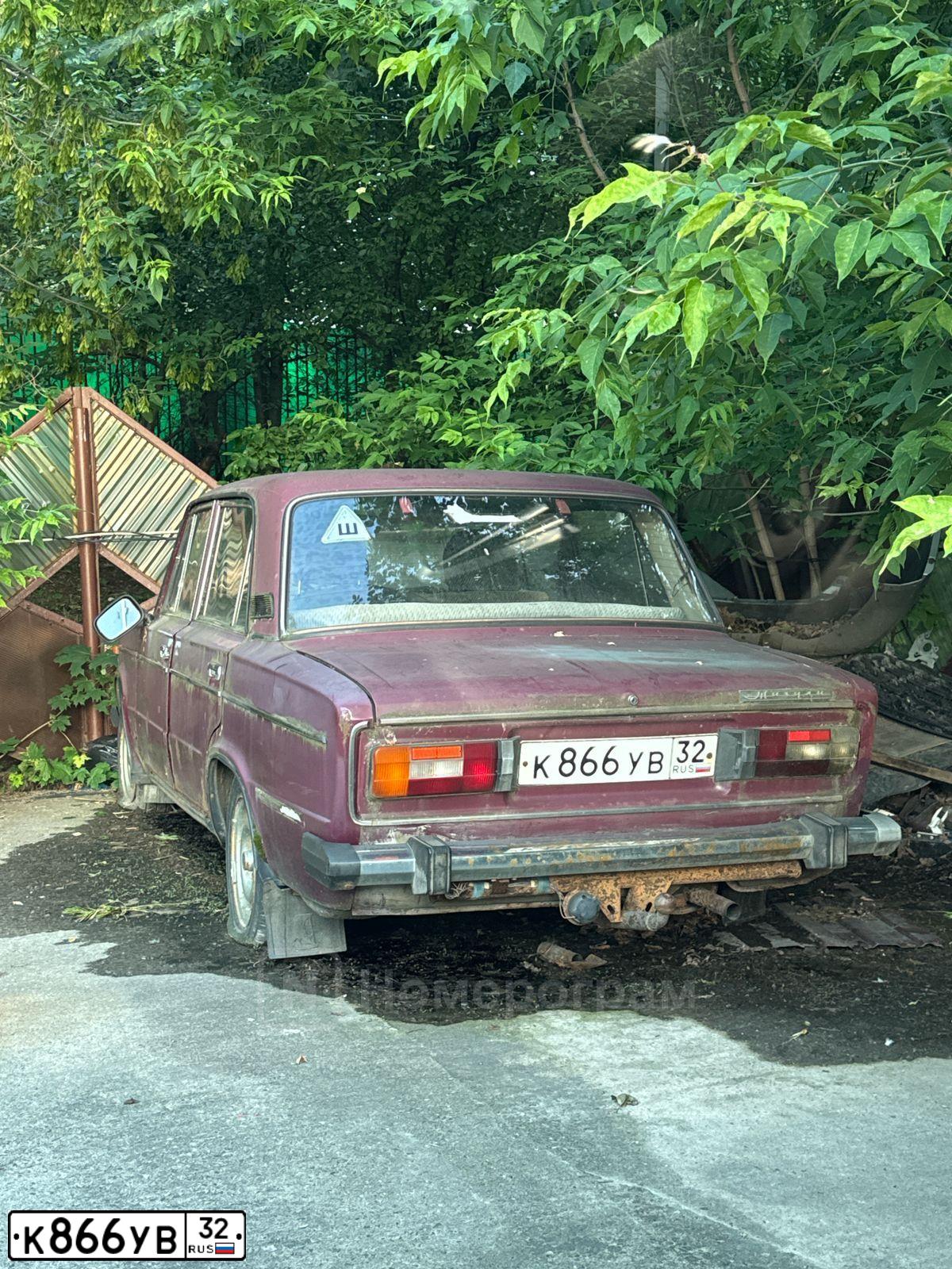 Фото автомобиля LADA 2106, 2002 — госномер К866УВ32. Цвет: КРАСНЫЙ ГРАНАТ