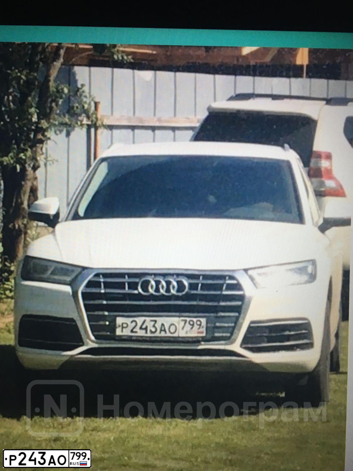 Фото автомобиля AUDI Q5, 2017 — госномер Р243АО799. Цвет: БЕЛЫЙ
