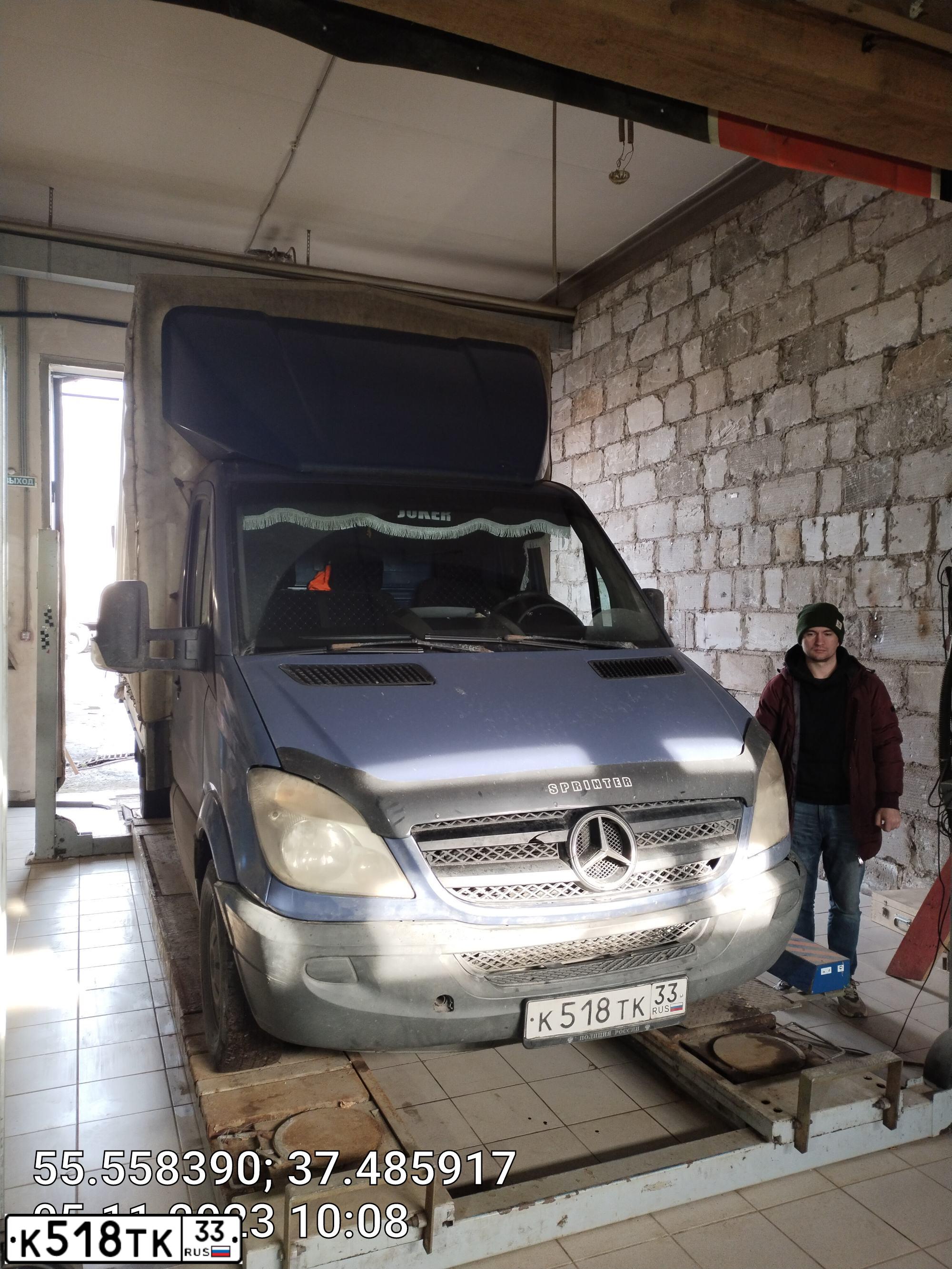 Фото автомобиля MERCEDES SPRINTER, 2008 — госномер К518ТК33. Цвет: синий