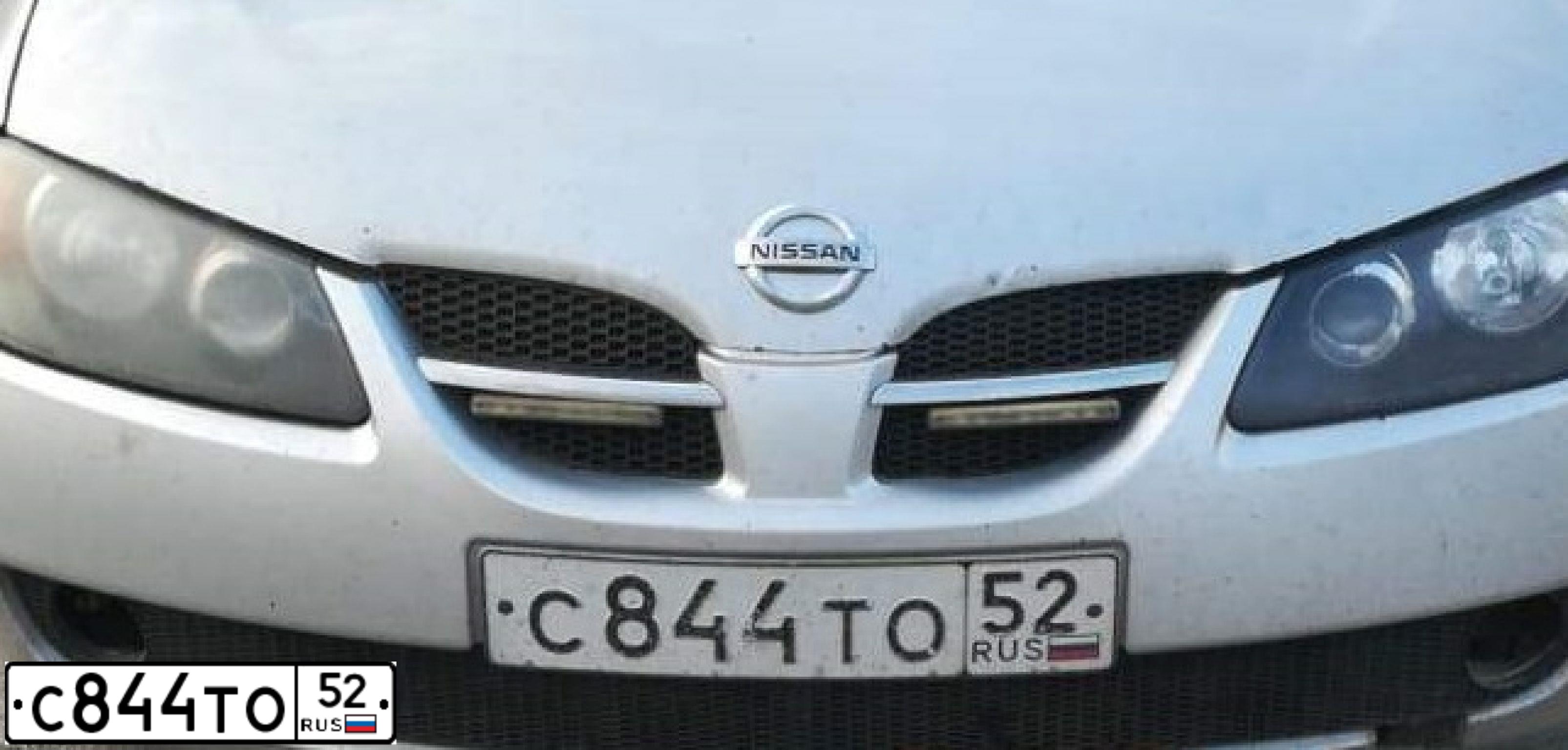 Фото автомобиля NISSAN ALMERA, 2003 — госномер С844ТО52. Цвет: СВЕТЛО-СЕРЫЙ