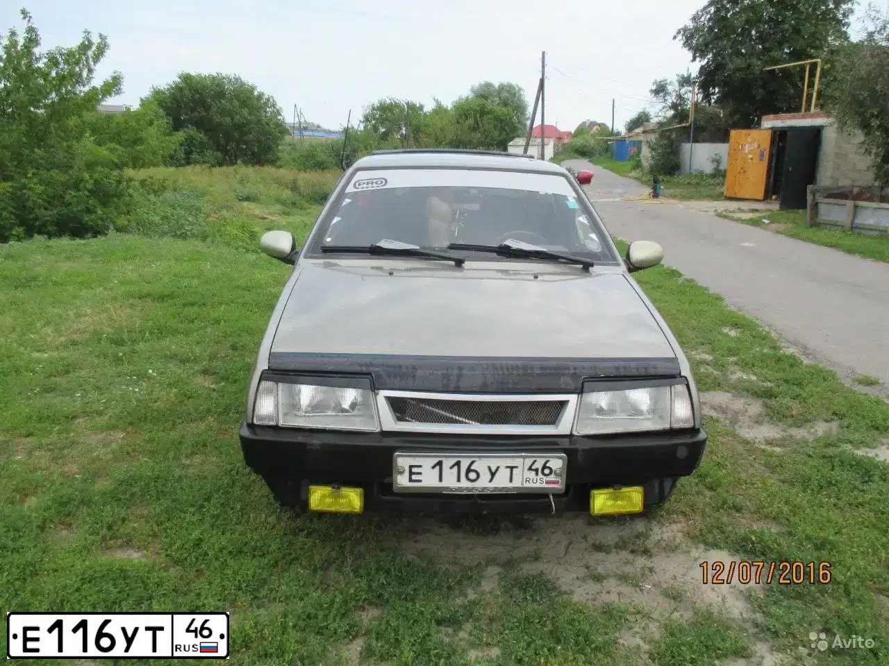Фото автомобиля LADA 2109 SAMARA, 2002 — госномер Е116УТ46. Цвет: СЕРЕБРИСТЫЙ СЕРО-ЗЕЛЕНЫЙ