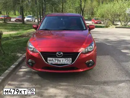 Фото автомобиля MAZDA 3, 2015 — госномер К150УА123. Цвет: Красный