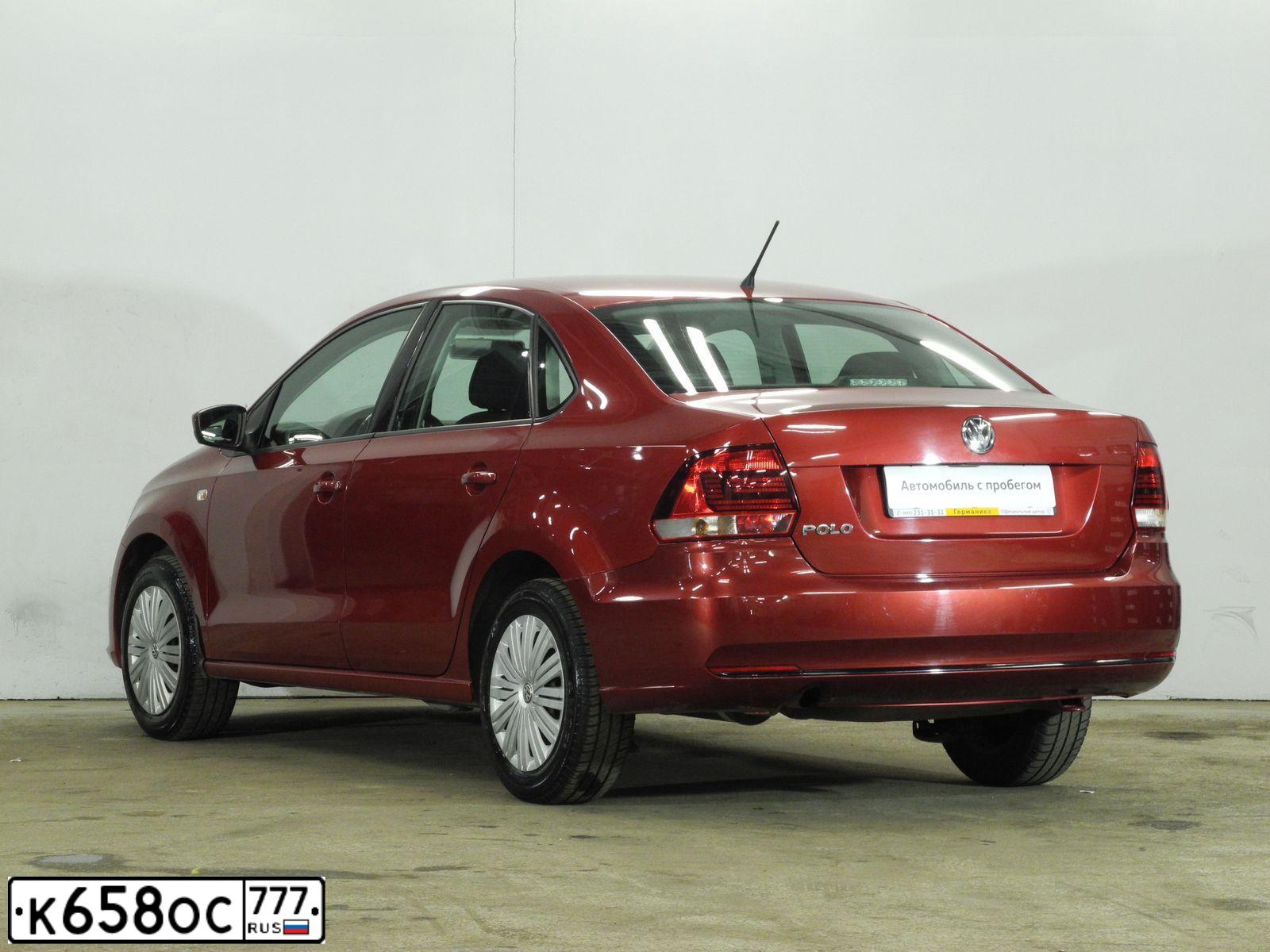 Фото автомобиля VOLKSWAGEN POLO, 2015 — госномер К918УУ799. Цвет: КРАСНЫЙ