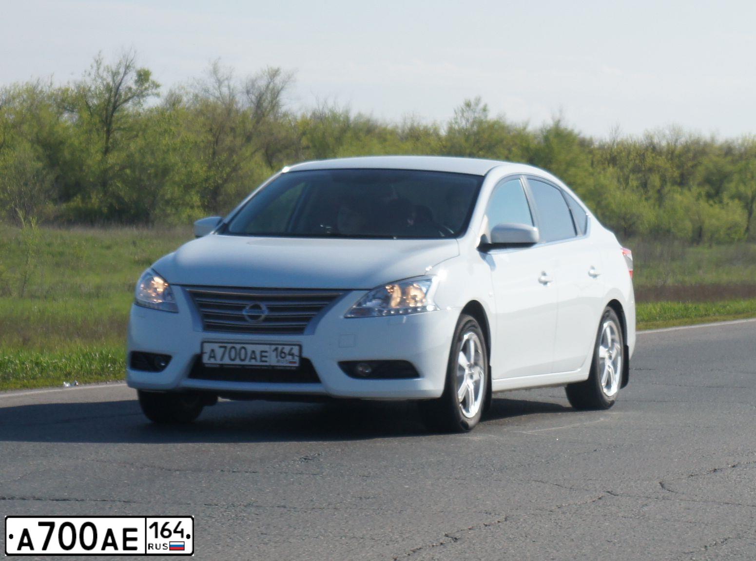 Фото автомобиля NISSAN SENTRALUCINO, 2015 — госномер В115НО164. Цвет: Белый