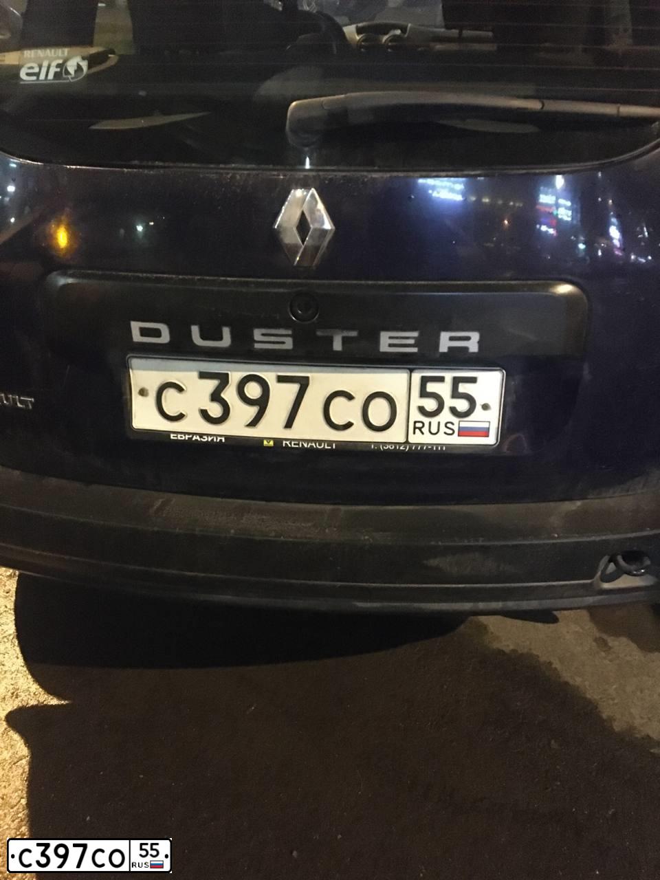 Фото автомобиля RENAULT DUSTER, 2013 — госномер С397СО55. Цвет: ТЕМНО СИНИЙ