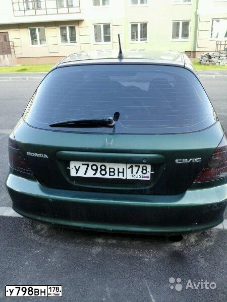 Фото автомобиля HONDA CIVIC, 2001 — госномер У798ВН178. Цвет: ЗЕЛЕНЫЙ