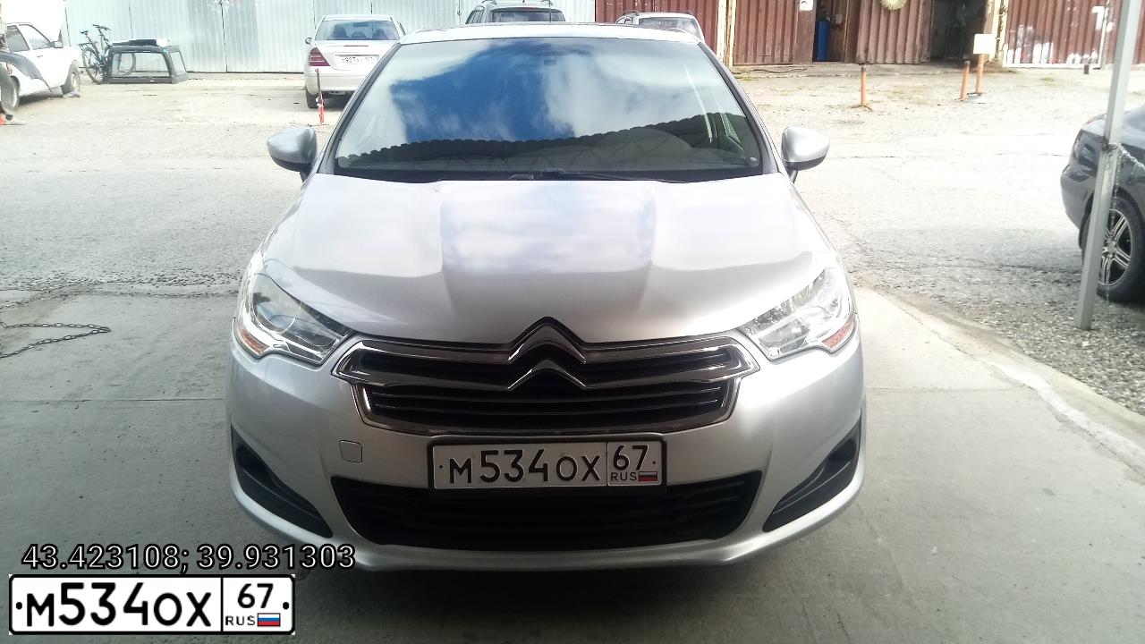 Фото автомобиля CITROEN C4, 2014 — госномер М534ОХ67. Цвет: Серебристый