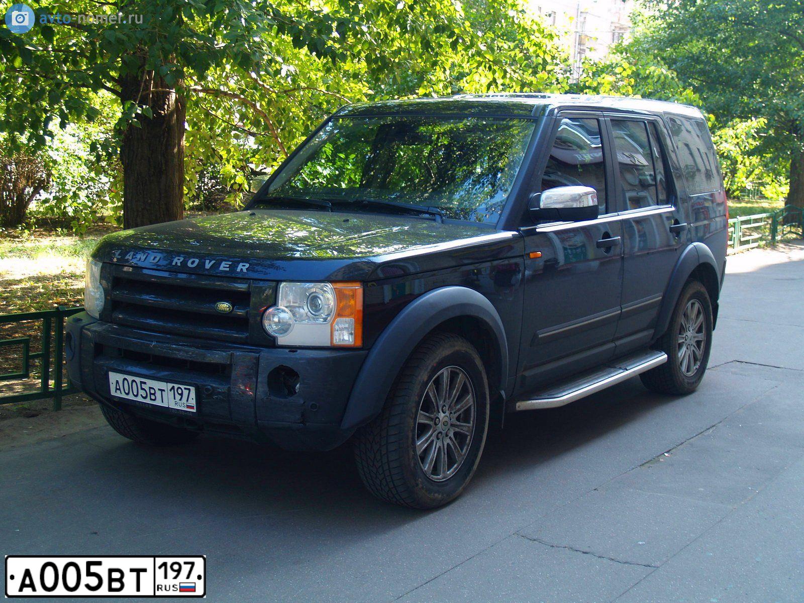 Фото автомобиля LANDROVER DISCOVERY, 2008 — госномер А005ВТ197. Цвет: ЧЕРНЫЙ