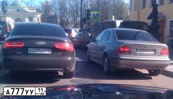 Фото автомобиля OPEL OMEGA, 1998 — госномер А777УУ11. Цвет: ЧЕРНЫЙ
