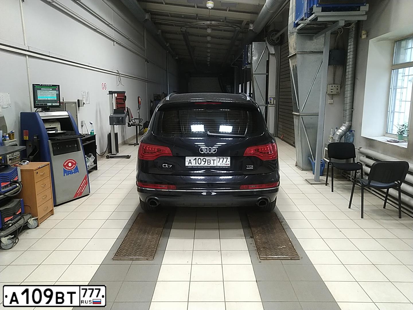 Фото автомобиля AUDI Q7, 2014 — госномер А109ВТ777. Цвет: ЧЕРНЫЙ
